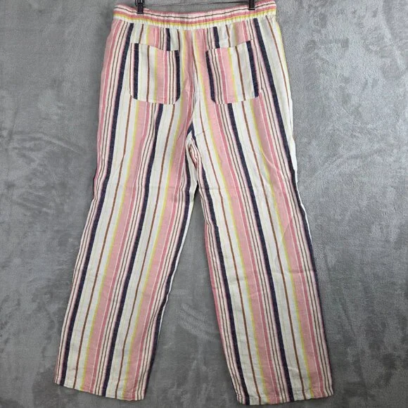 Old Navy Women's Striped Linen-Blend Wide-Leg Pants, Size Large - Picture 2 of 7